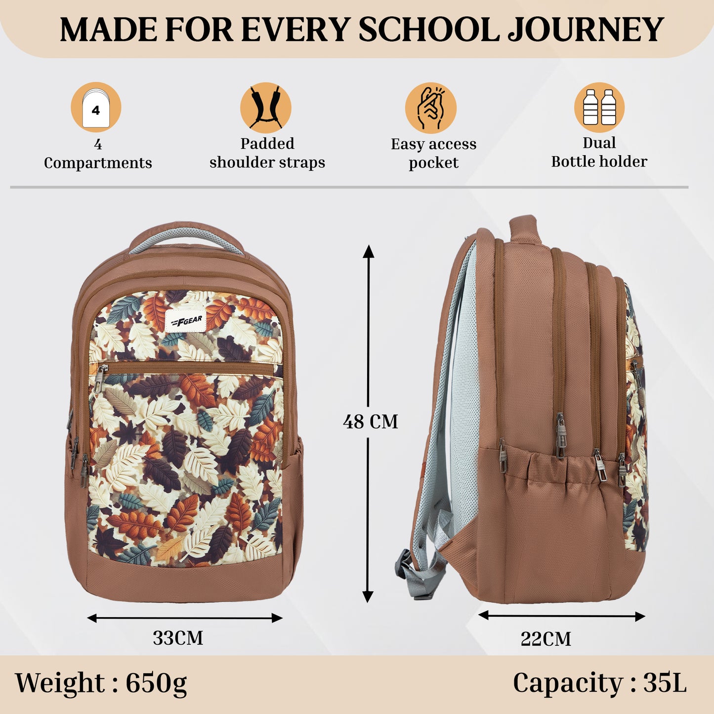 Arashi Mocha Mousse 35L Backpack