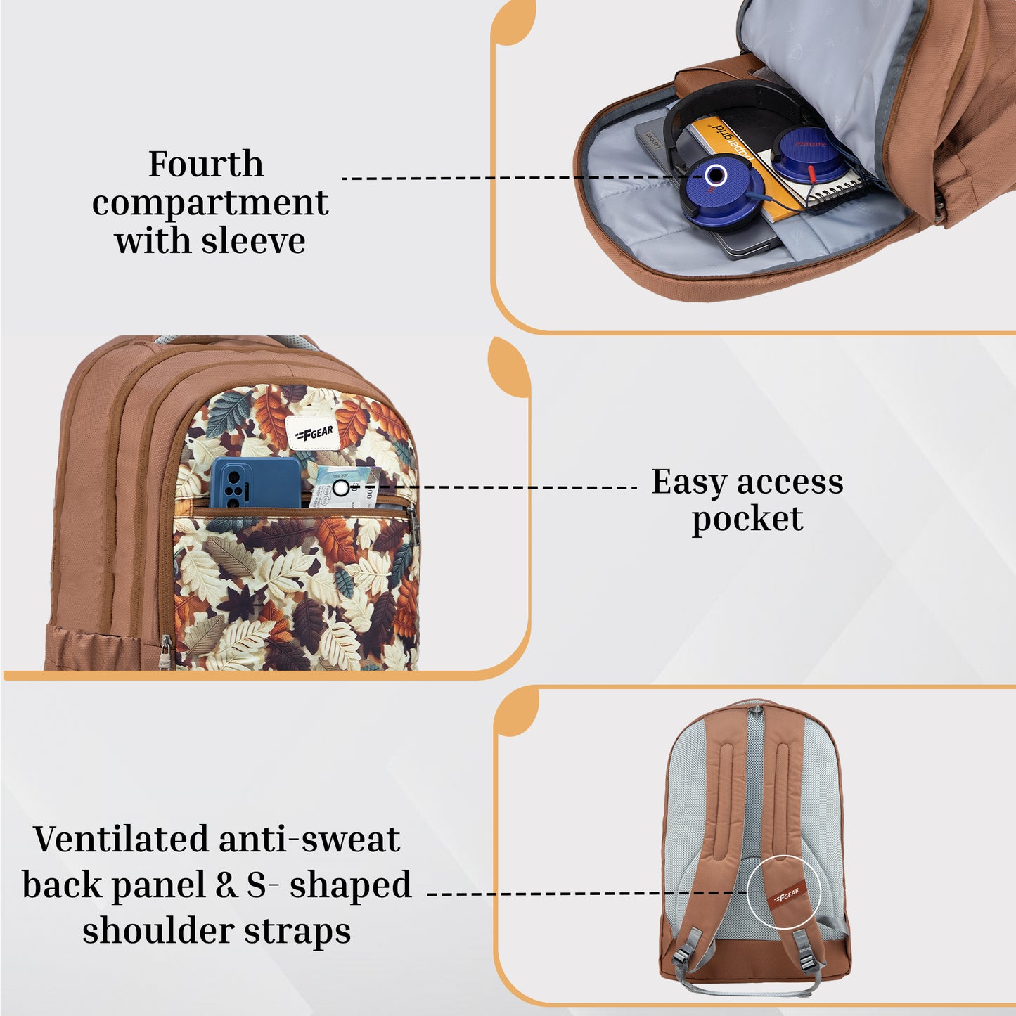 Arashi Mocha Mousse 35L Backpack