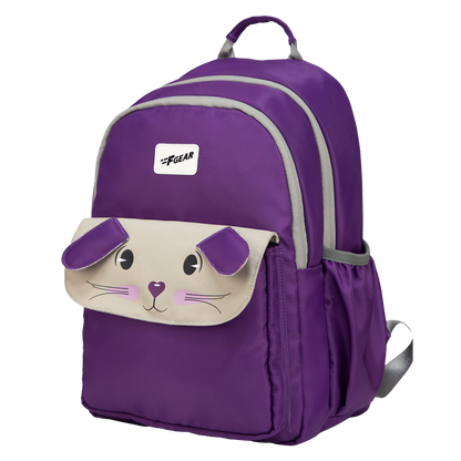 Bunny Dark Purple 22L School Backpack|Premium & Soft Touch|Unisex Kids School Bag