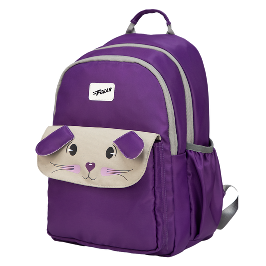 Bunny Dark Purple 22L School Backpack|Premium & Soft Touch|Unisex Kids School Bag