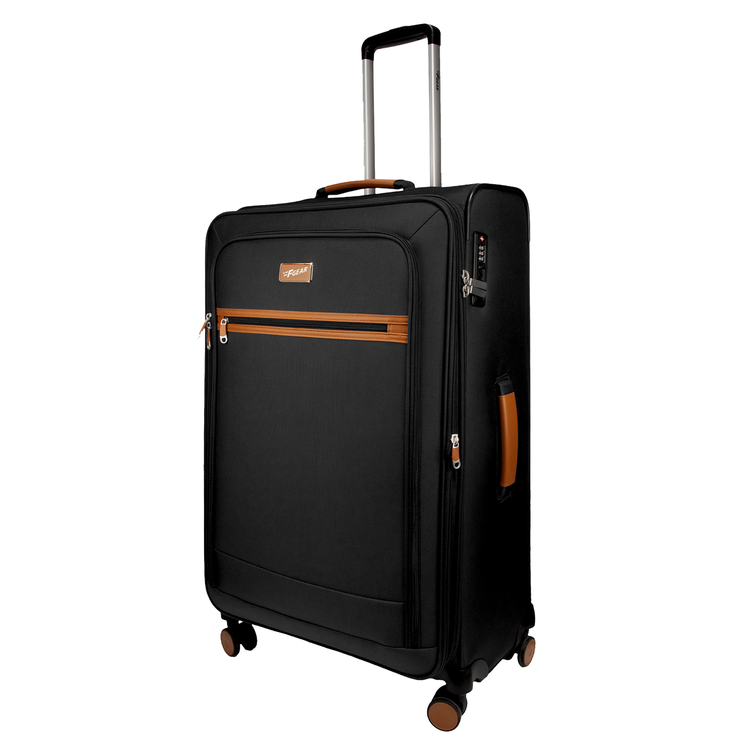 F Gear SoftAir Large Black Check-in Suitcase