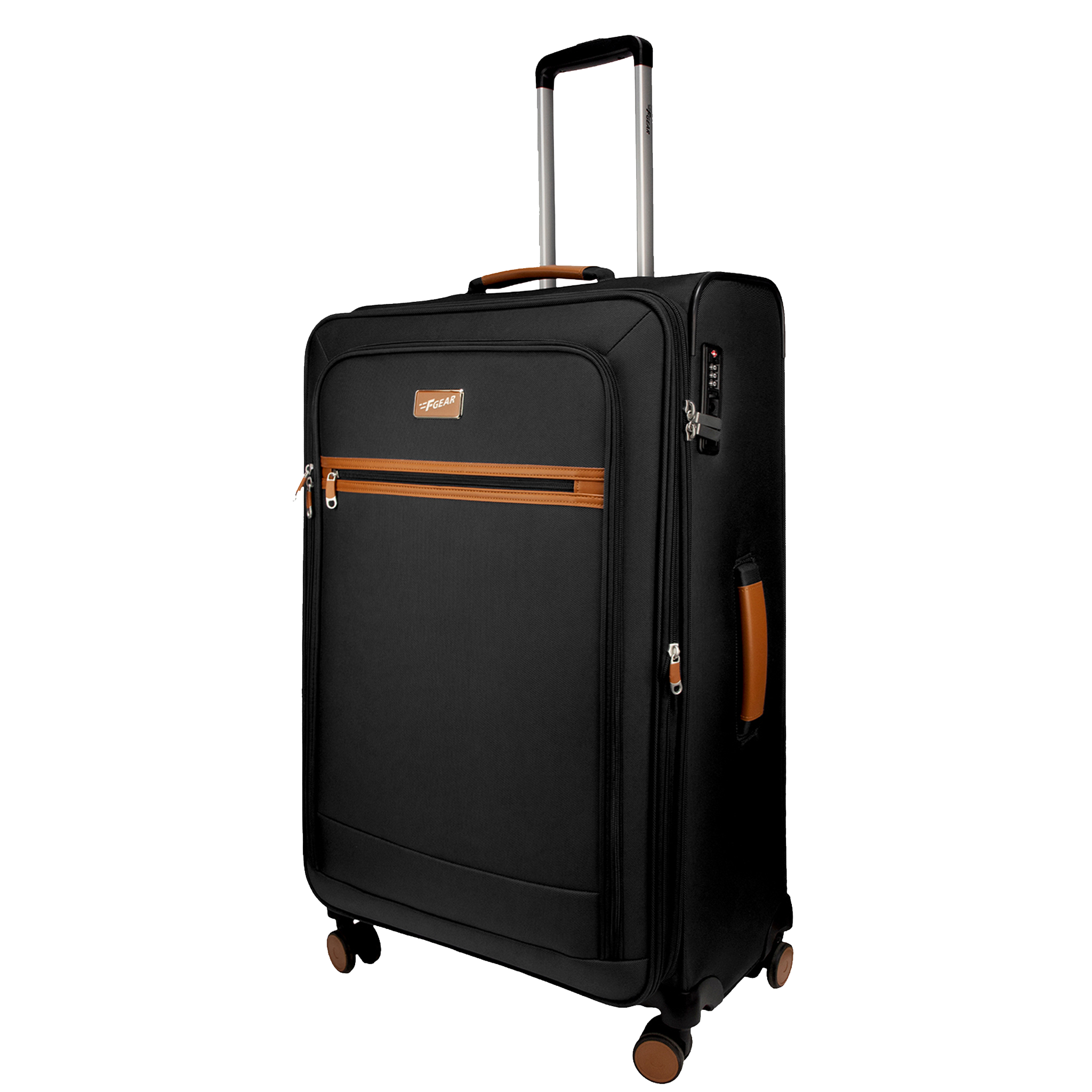 F Gear SoftAir Large Black Check-in Suitcase