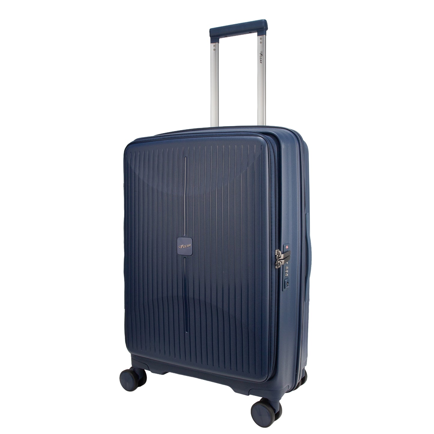 F Gear Myton Medium Front Opening Navy Check-in Strolley
