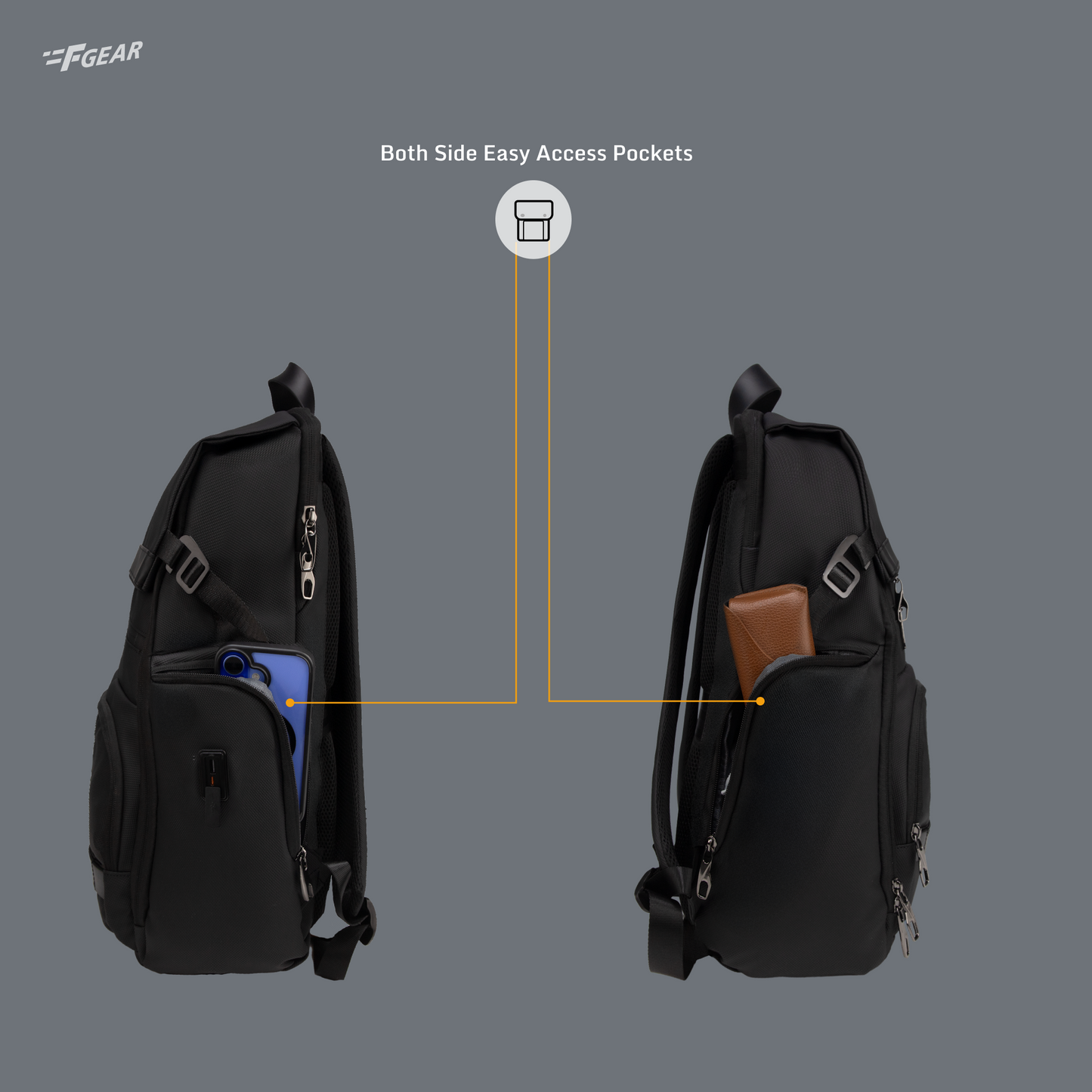 Saber 23L Black Laptop Backpack