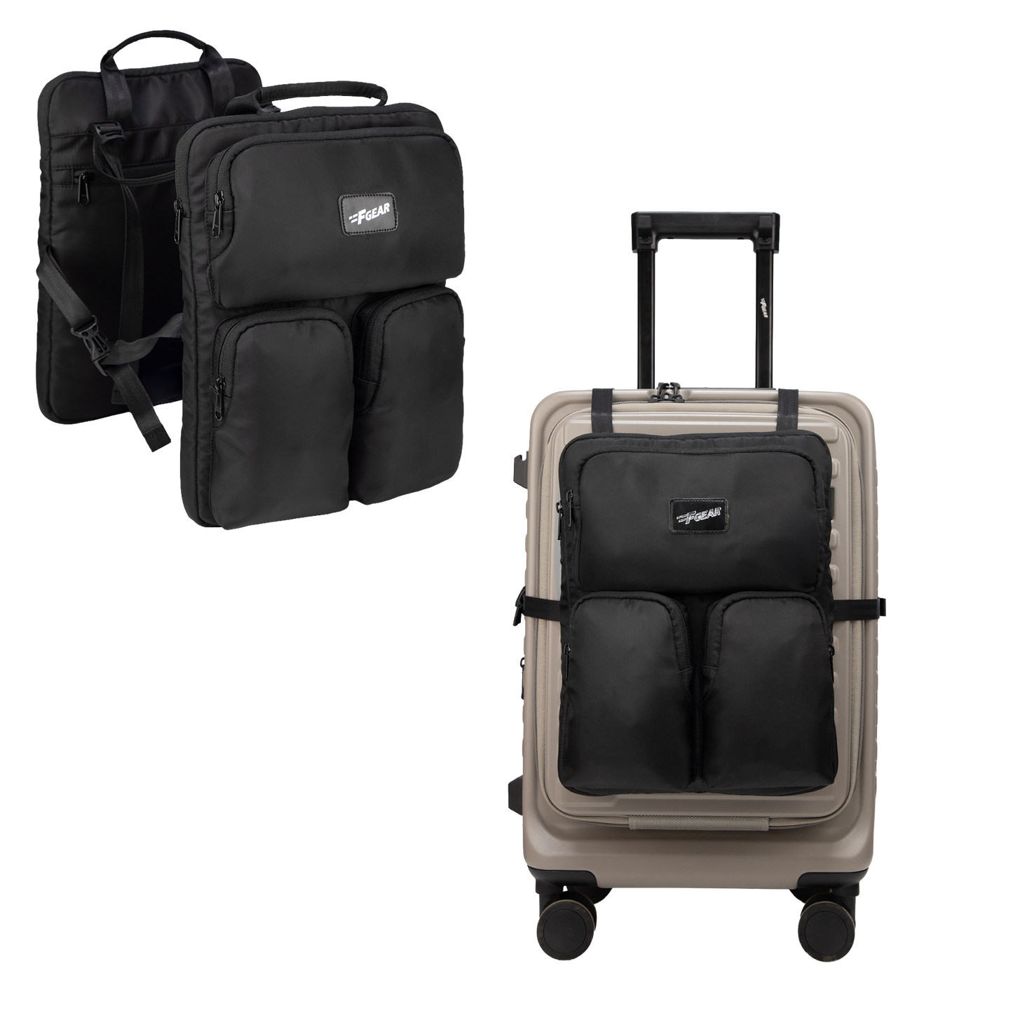Lyon Black Over Luggage Organiser for Cabin Suitcase