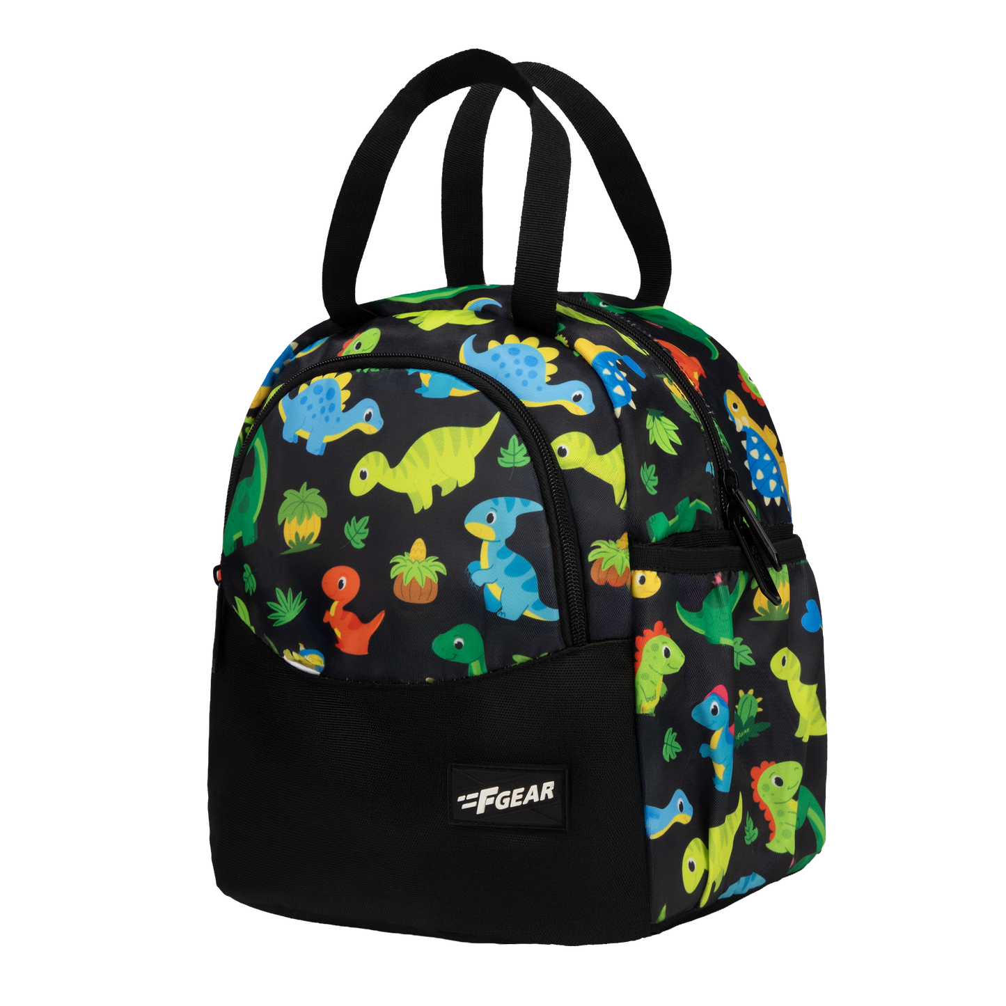 Cibo 9L Black Colourful Dino Lunch Bag