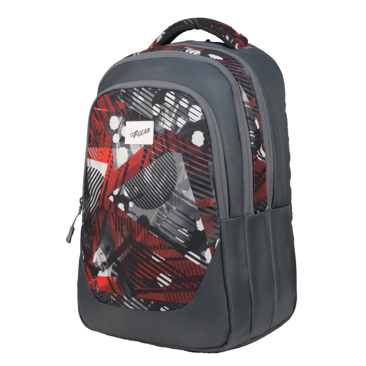 Panya 21L Grey Geometric Black Red Backpack