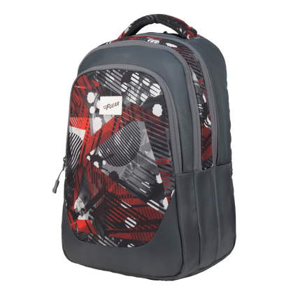 Panya 21L Grey Geometric Black Red Backpack