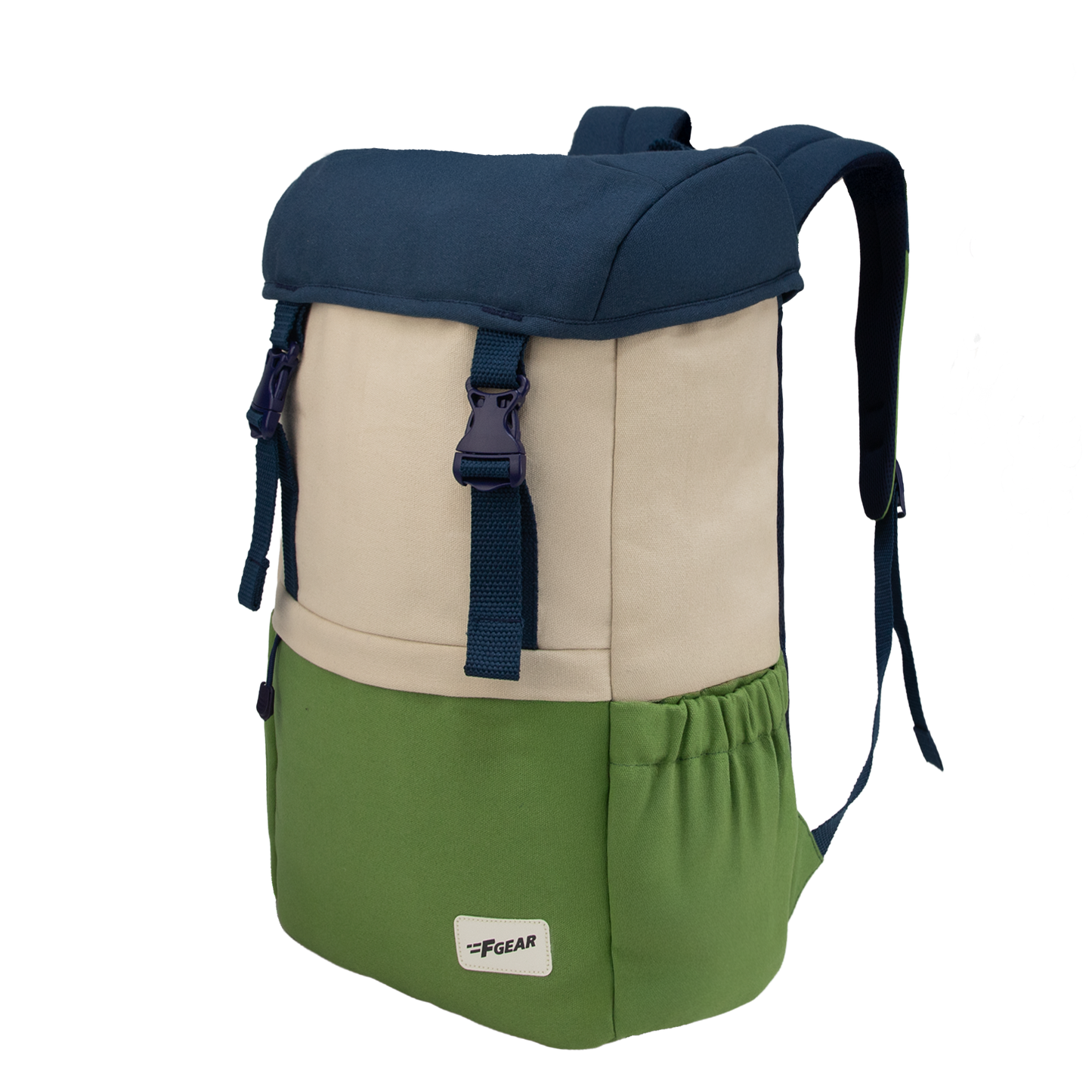 Dune 18L Navy Beige Mint Canvas Laptop Backpack