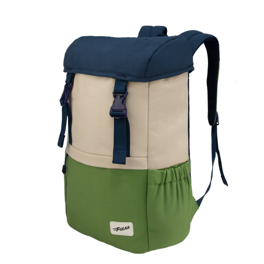 Dune 18L Navy Beige Mint Canvas Laptop Backpack
