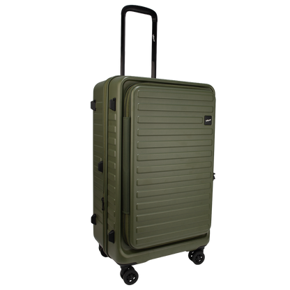 Windsor Army Green 68 cms Medium Front Opening Trunk-Style Check-in Strolley with Expander