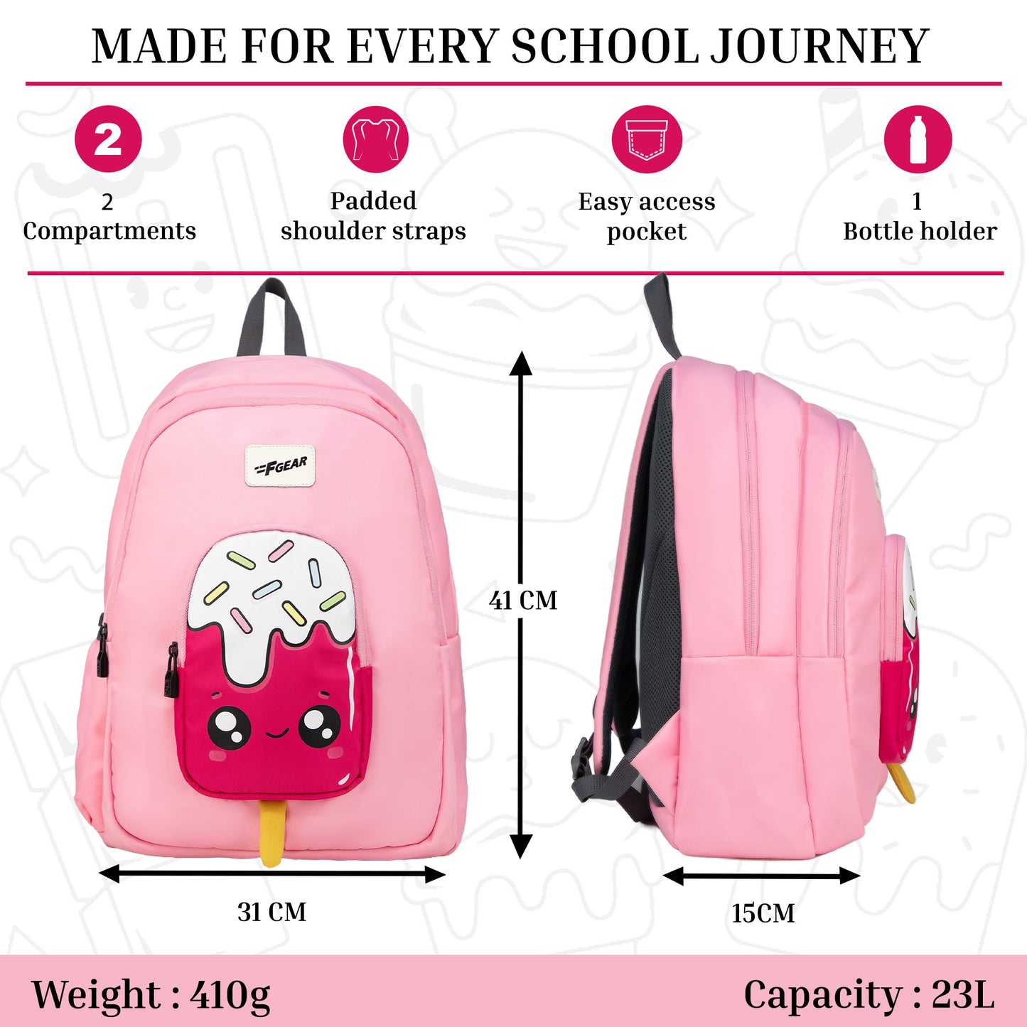 Cocoa 23L Popsicle Pink Backpack