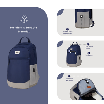 Balanzo 16L Navy Laptop Backpack