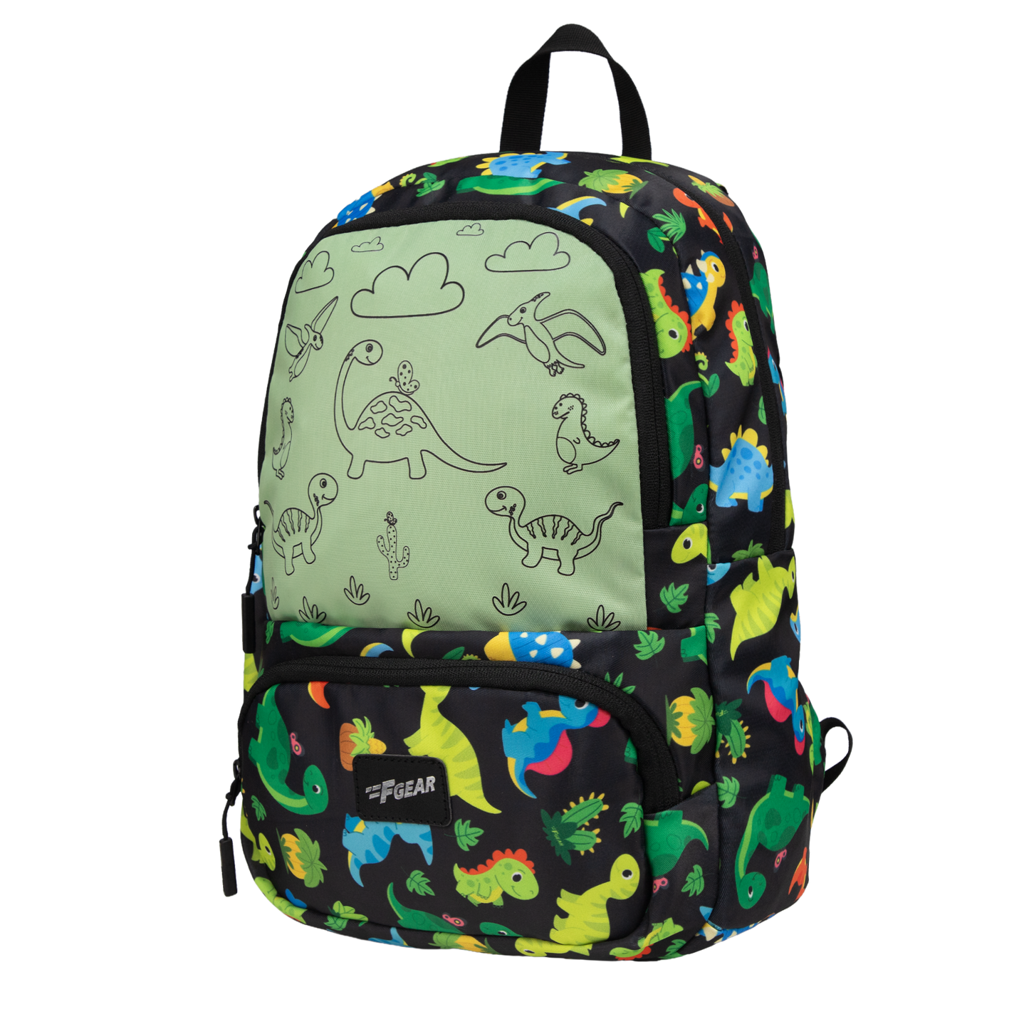 Colour Buddy 12L Black Dino Backpack