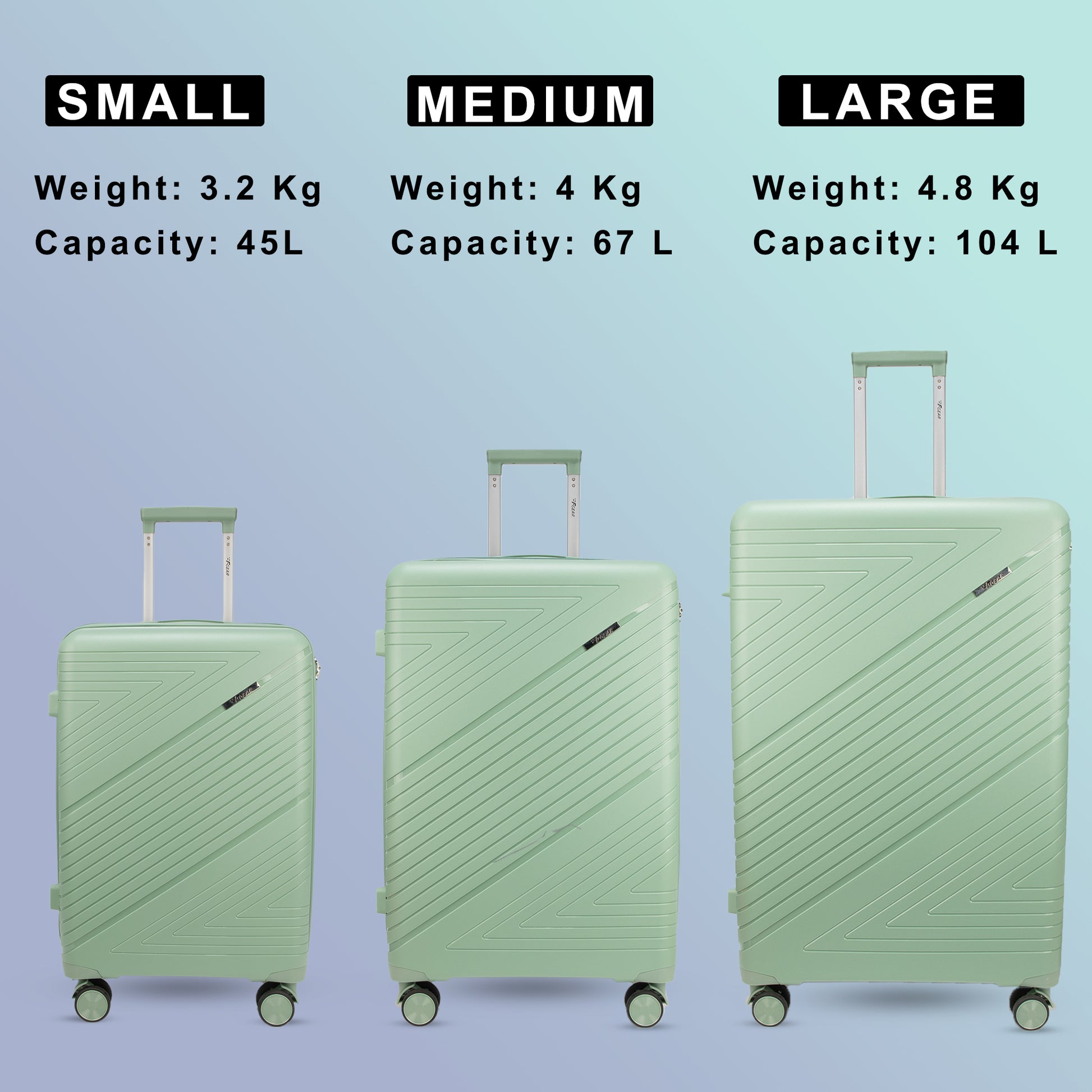 Aegis Pista Green Suitcase Set of – F - Main Image