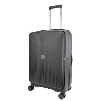 F Gear Myton Medium Front Opening Dark Grey Check-in Strolley