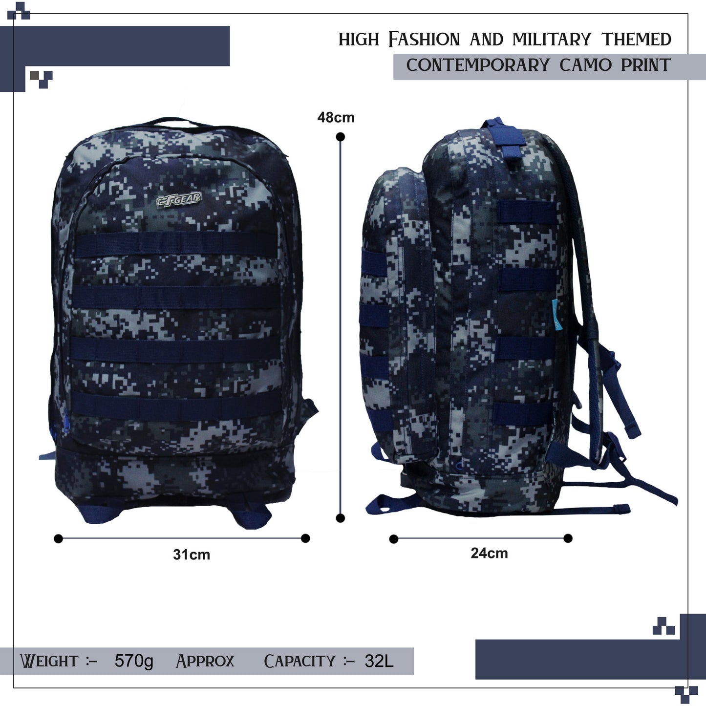 Tricoder 32L Marpat Navy Digital Camo Backpack