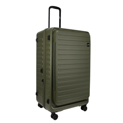Windsor Army Green 76 cms Large Front Opening Trunk-Style Check-in Strolley with Expander