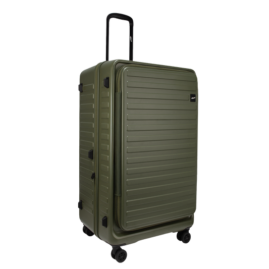 Windsor Army Green 76 cms Large Front Opening Trunk-Style Check-in Strolley with Expander