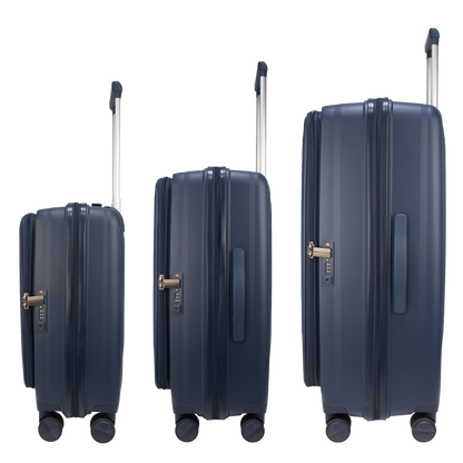 F Gear Myton Front Opening Navy Set of 3 Suitcases