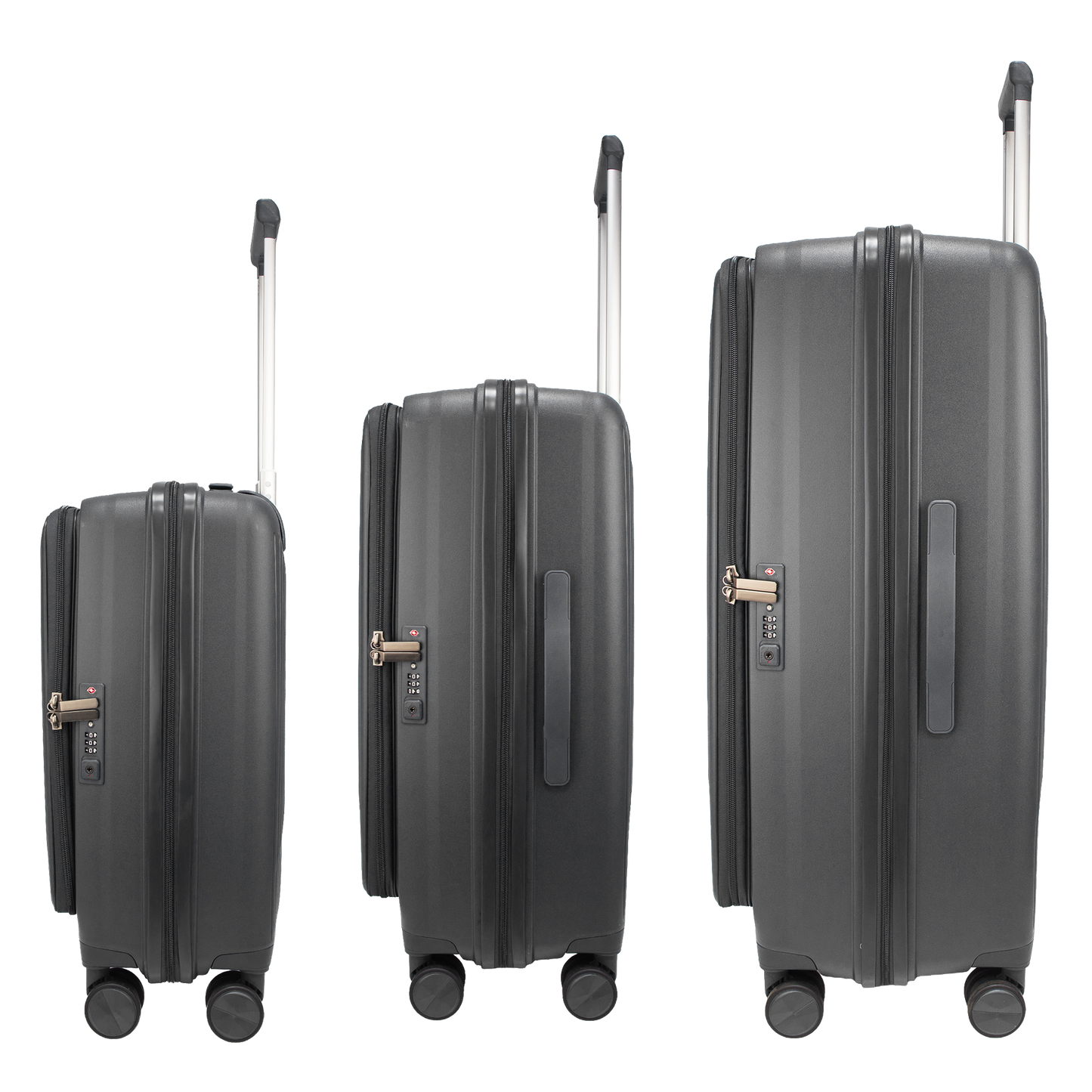 F Gear Myton Front Opening Dark Grey Set of 3 Suitcases