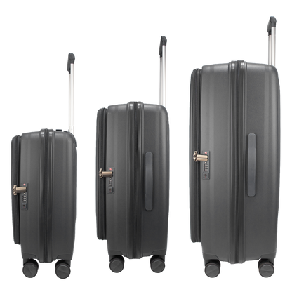 F Gear Myton Front Opening Dark Grey Set of 3 Suitcases