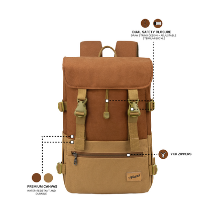 Canyon 18L Chestnut Khaki Laptop Backpack
