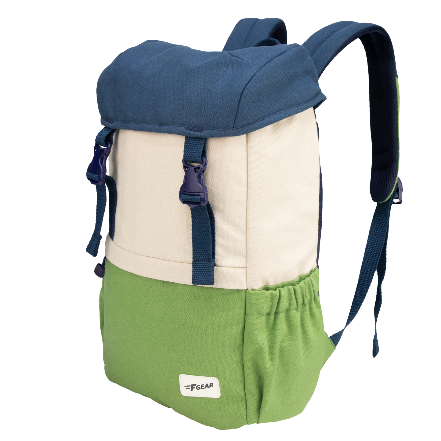 Dune 18L Navy Beige Mint Canvas Laptop Backpack