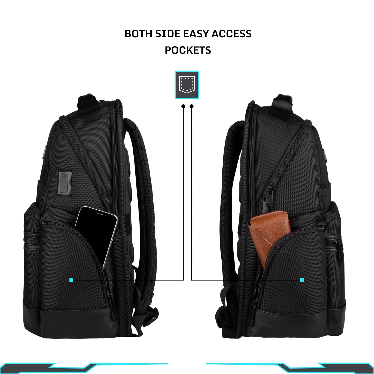 Varello 23L Black Laptop Backpack