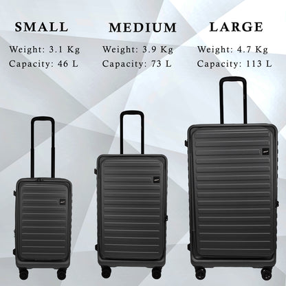 Windsor Steel Grey Set of 3 Suitcases
