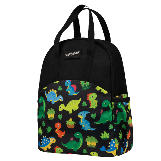 Comida 11L Black Colourful Dino Lunch Bag