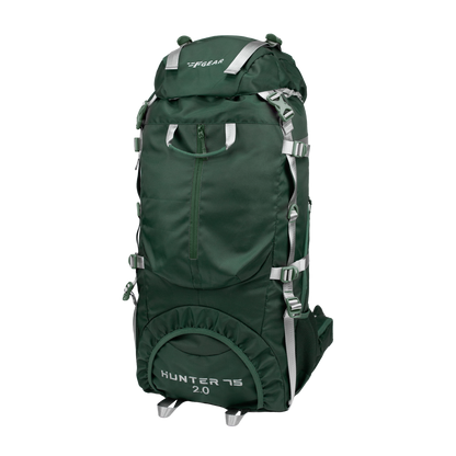 F Gear Hunter 75 2.0 Spruce Green 75L Rucksack Trekking Backpack with Inbuilt Rain Cover