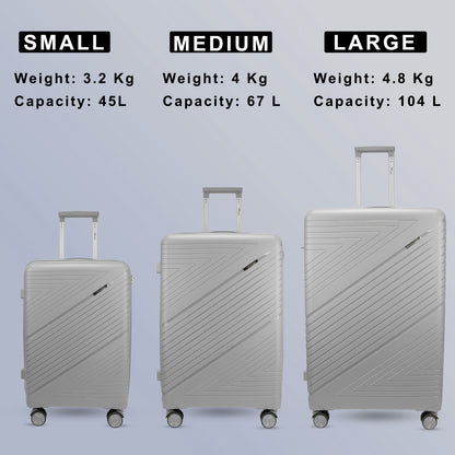 Aegis Light Grey Suitcase Set of 3