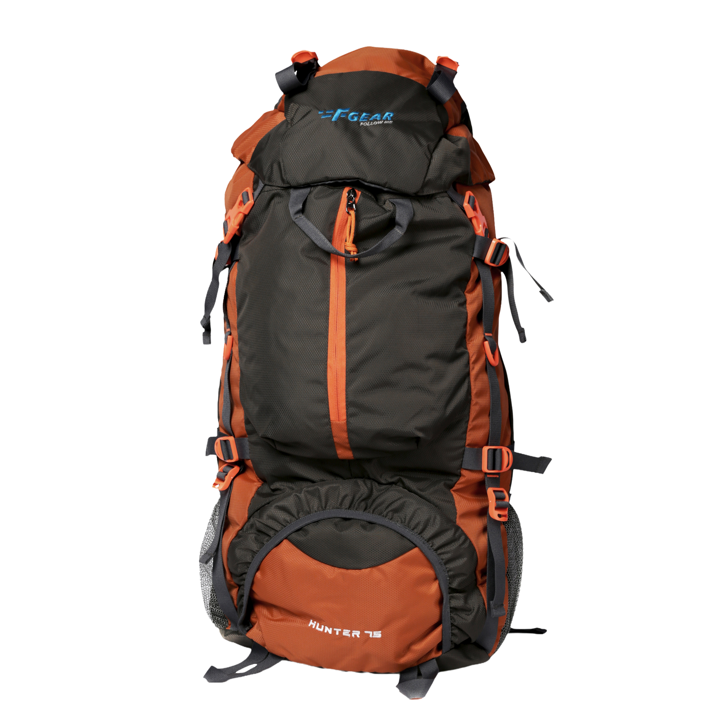 Hunter 75L Grey Orange Rucksack with Raincover