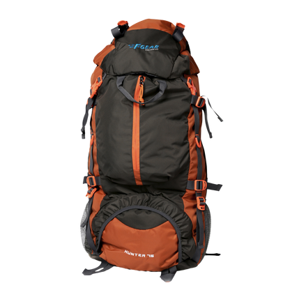 Hunter 75L Grey Orange Rucksack with Raincover