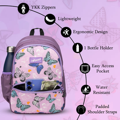 Brio 13L Purple Butterfly Kids Backpack