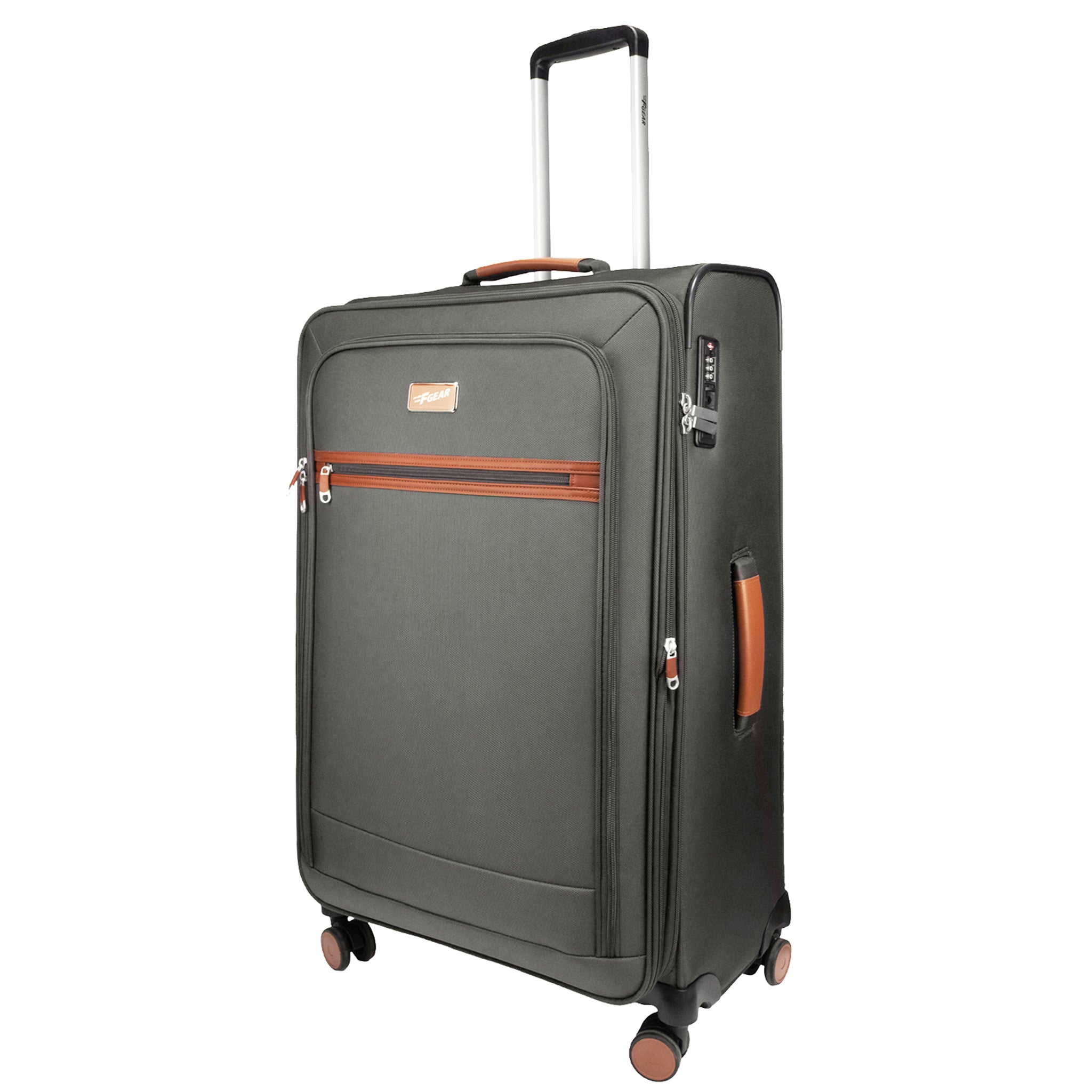 F Gear SoftAir Large Grey Check-in Suitcase