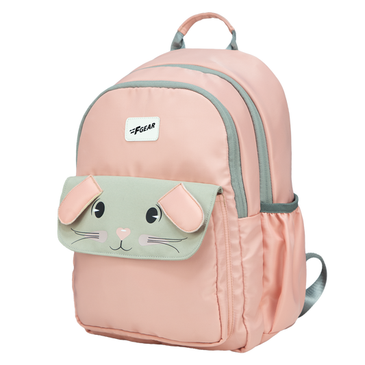 Bunny Blushing Peach 22L School Backpack|Premium & Soft Touch|Unisex Kids School Bag