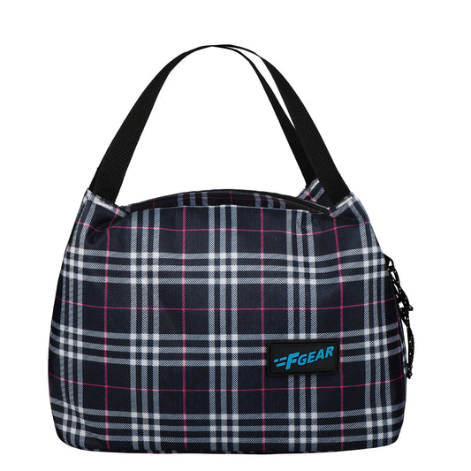 Tidbit 5.7L Black Pink Plaids Checks Lunch Bag