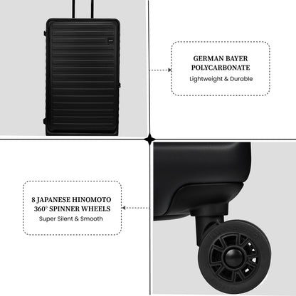 Windsor Black Set of 3 Suitcases