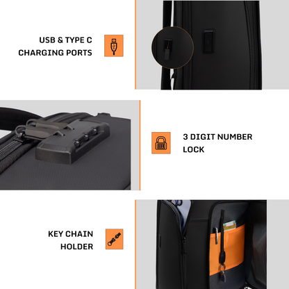 Shadow 25L Black Laptop Backpack