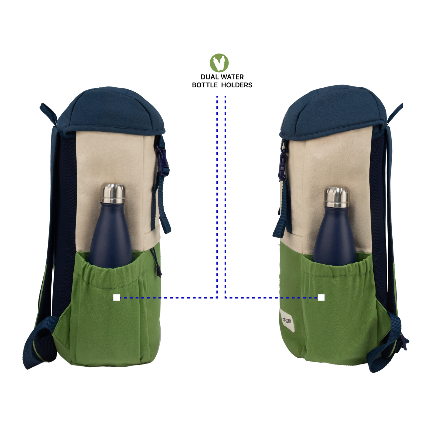 Dune 18L Navy Beige Mint Canvas Laptop Backpack