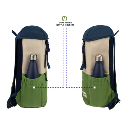 Dune 18L Navy Beige Mint Canvas Laptop Backpack