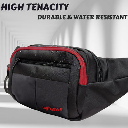 Lattitude Black Red Waist Pouch