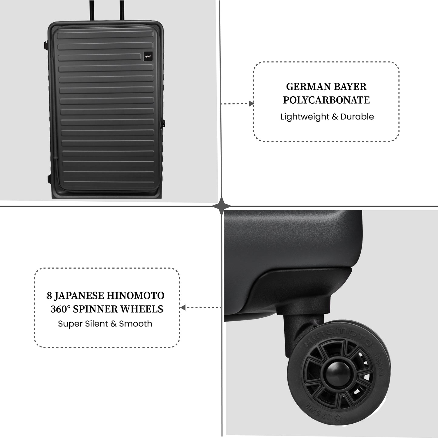 Windsor Steel Grey Set of 3 Suitcases