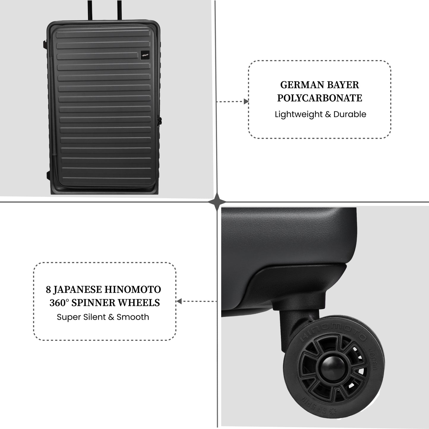 Windsor Steel Grey 68 cms Medium Front Opening Trunk-Style Check-in Strolley with Expander