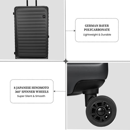 Windsor Steel Grey 68 cms Medium Front Opening Trunk-Style Check-in Strolley with Expander
