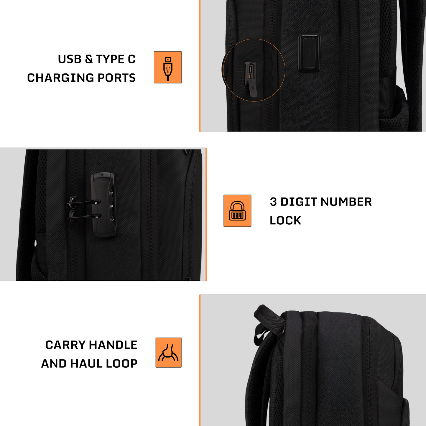 Reign 30L Black Laptop Backpack