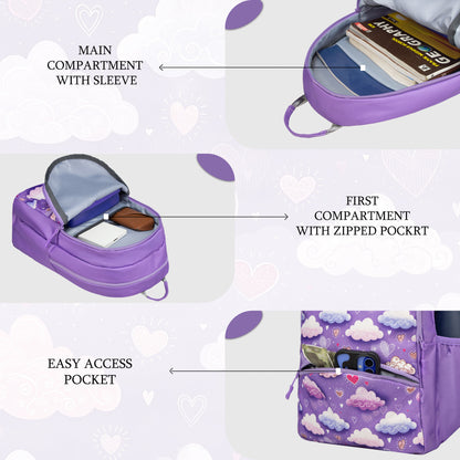 Brio L 17L Dreamy Clouds Lavender Backpack