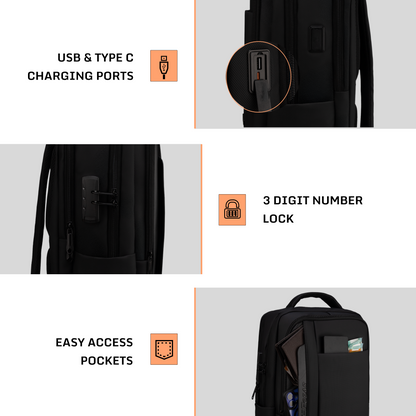 Alpha 25L Black Laptop Backpack